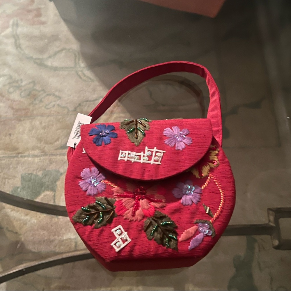 NWT- Marco Avane purse beaded and raised embellished texture over entire purse